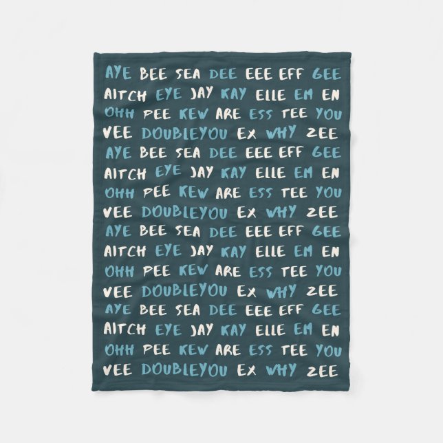 Couverture Polaire Cute ABC ‘AYE BEE SEA’ Phonetic Baby Blanket (Devant)