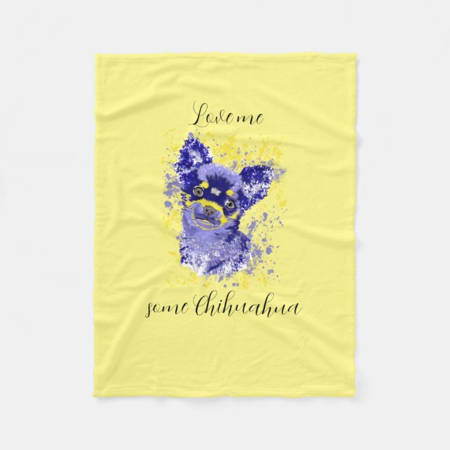 Couverture Polaire Cute Abstrait Chihuahua Fleece Blanket (Devant)