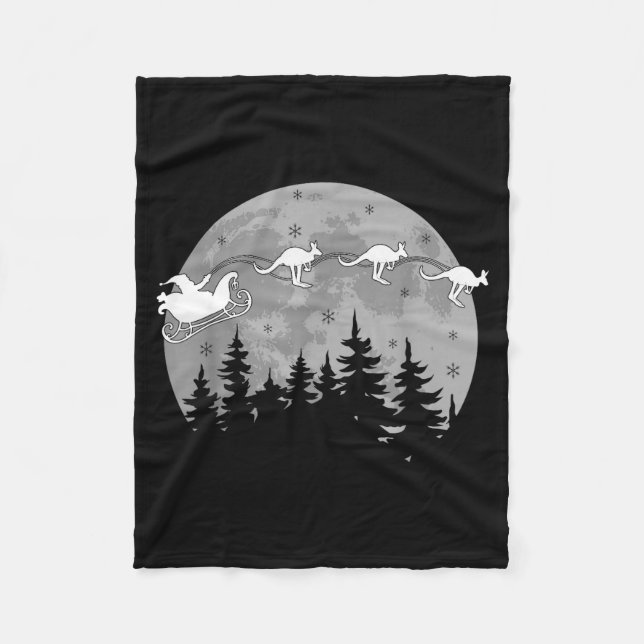 Couverture Polaire Cute Australia Kangaroo Santa Sleigh Aussie Christ (Devant)