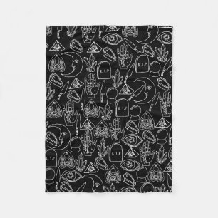 Couverture Polaire Cute Blanche Halloween