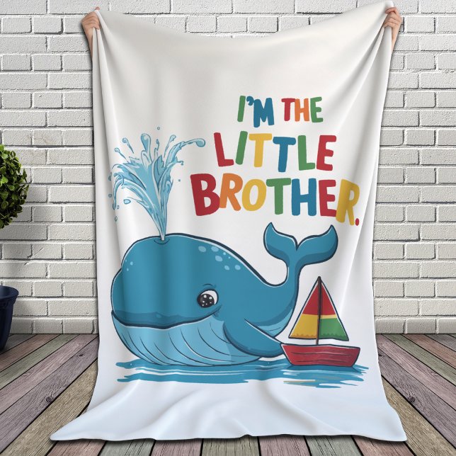 Couverture Polaire Cute Blue Whale - Je suis le Petit Frère (Créateur téléchargé)
