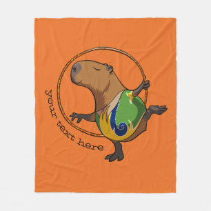 Couverture Polaire Cute Capybara Rhythmic Gymnastics Hoop Cartoon