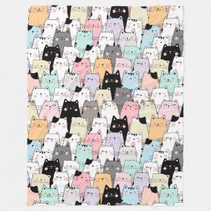 Couverture Polaire Cute Cats Blanche polaire