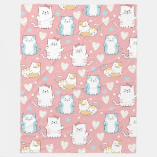 Couverture Polaire Cute Cats Blanche polaire