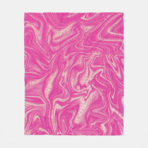 Couverture Polaire Cute Chic girly Pink or Marbre Fleece Blanket