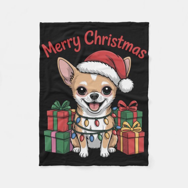 Couverture Polaire Cute Chihuahua Christmas Xmas Design Funny Dog Lov (Devant)
