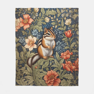 Couverture Polaire Cute Chipmunk William Morris Inspiré Floral