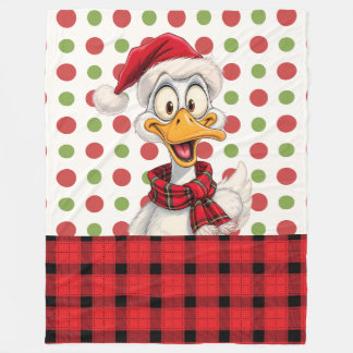 Couverture Polaire Cute Christmas Cartoon duck