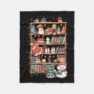 Couverture Polaire Cute Christmas Librairie Père Noël Lecture Livres