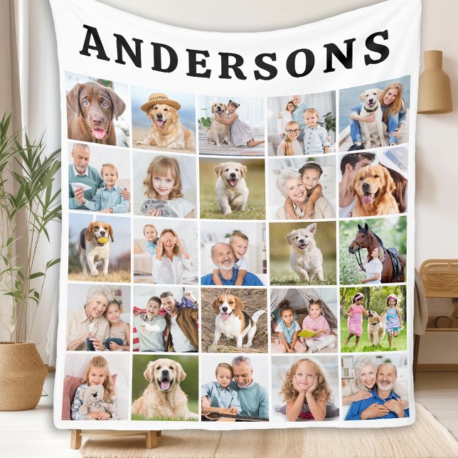 Couverture Polaire Cute Custom 25 Photos Collage Famille Animaux de c (Créateur téléchargé)
