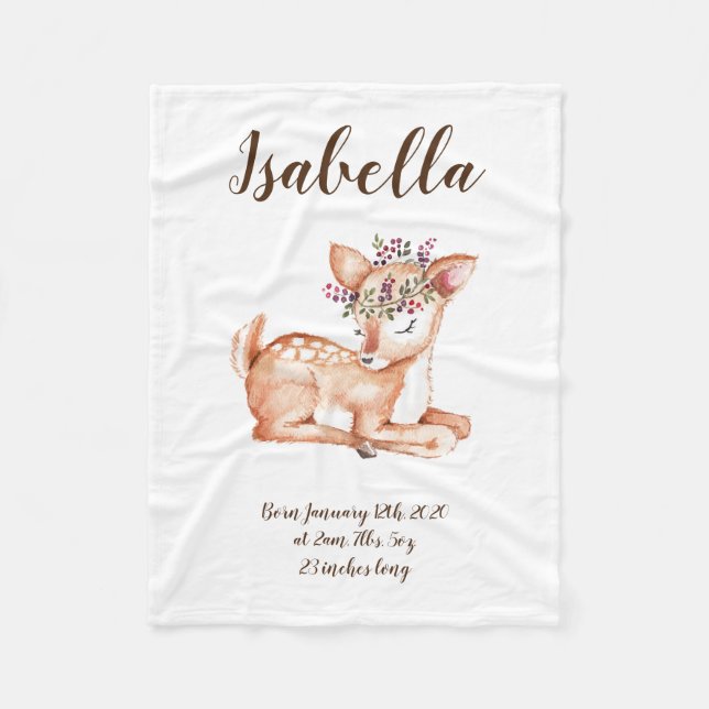 Couverture Polaire Cute Deer Fleece Blanket (Devant)