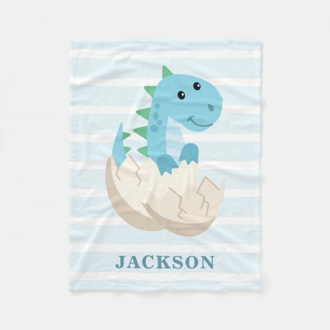 Couverture Polaire Cute Dinosaur Baby Boy Personnalisé (Devant)