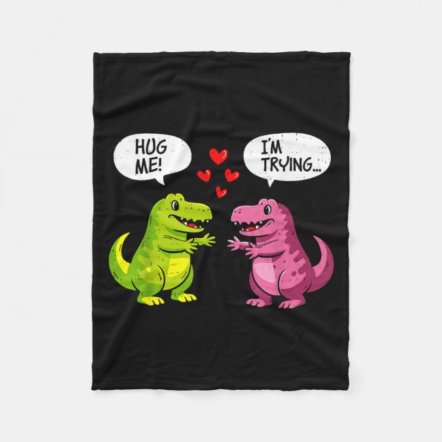 Couverture Polaire Cute Dinosaur T Rex Hug Valentines Day Couple Boyf (Devant)