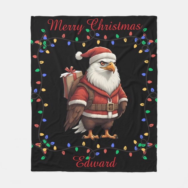 Couverture Polaire Cute Eagle Fleece Blanche (Devant)