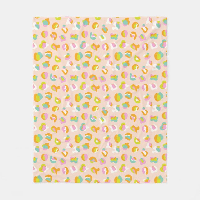 Couverture Polaire Cute Empreinte de léopard Cheetah Spots Motif rose (Devant)