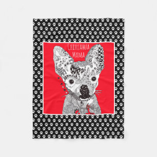 Couverture Polaire Cute et colorée Chihuahua Blanket en polaire