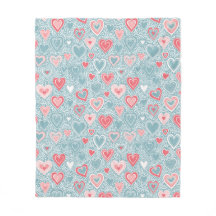 Cute Folk Floral Coeur Dusty Blue Blush Rose Girl