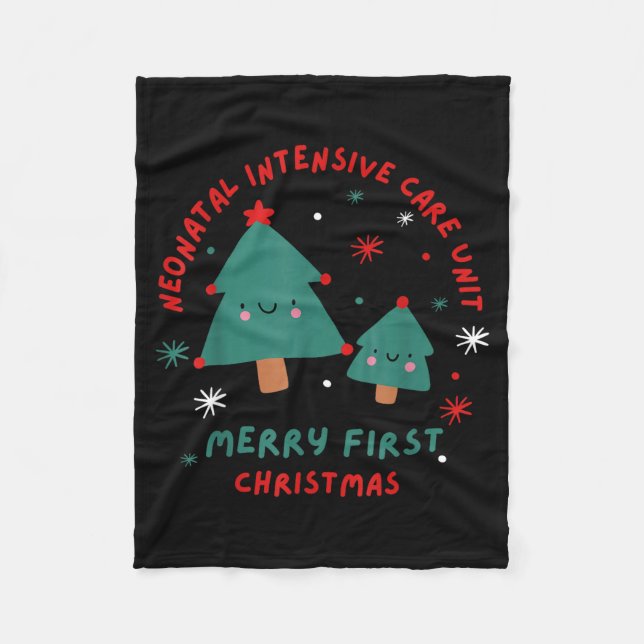 Couverture Polaire Cute Funny Nicu Merry First Christmas Nurse Crew S (Devant)