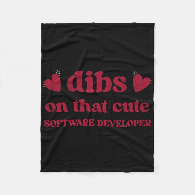 Couverture Polaire Cute Funny Valentine's Day Software Developer Wome (Devant)
