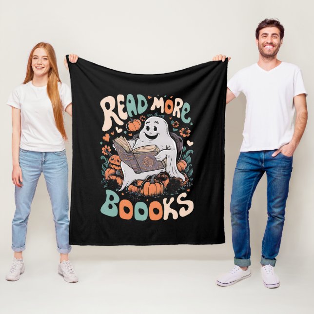 Couverture Polaire Cute Ghost Lire plus Livres Enseignant Halloween (En situation)