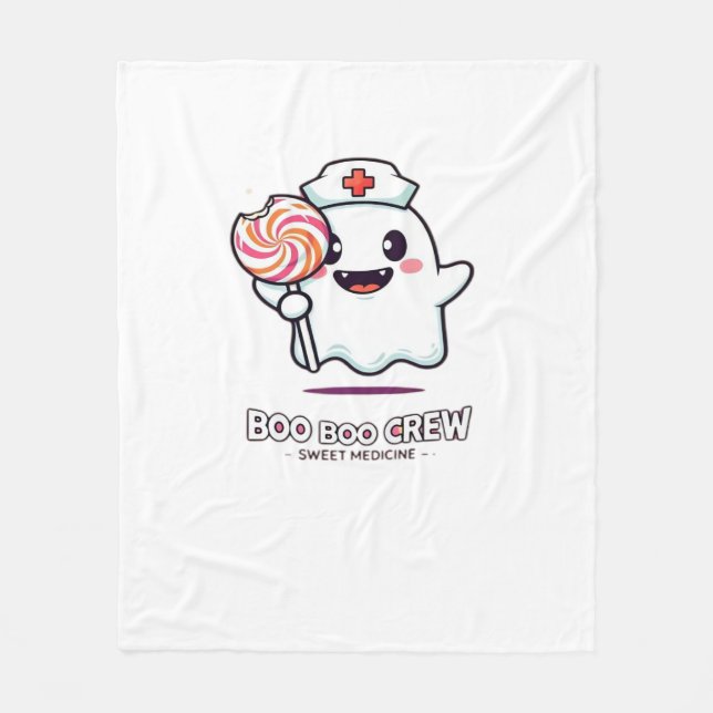 Couverture Polaire Cute Ghost Nurse Boo Boo Crew Halloween classique  (Devant)