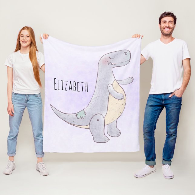 Couverture Polaire Cute Gray Tyrannosaure Rex Dinosaur Toy (En situation)