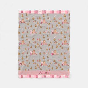 Couverture Polaire Cute Grey Pain d'épices rose Sucre de canne Cotta