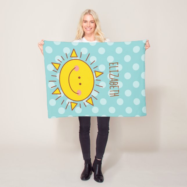 Couverture Polaire Cute Happy Little Sunshine Doodle Boy Baby Nursery (En situation)