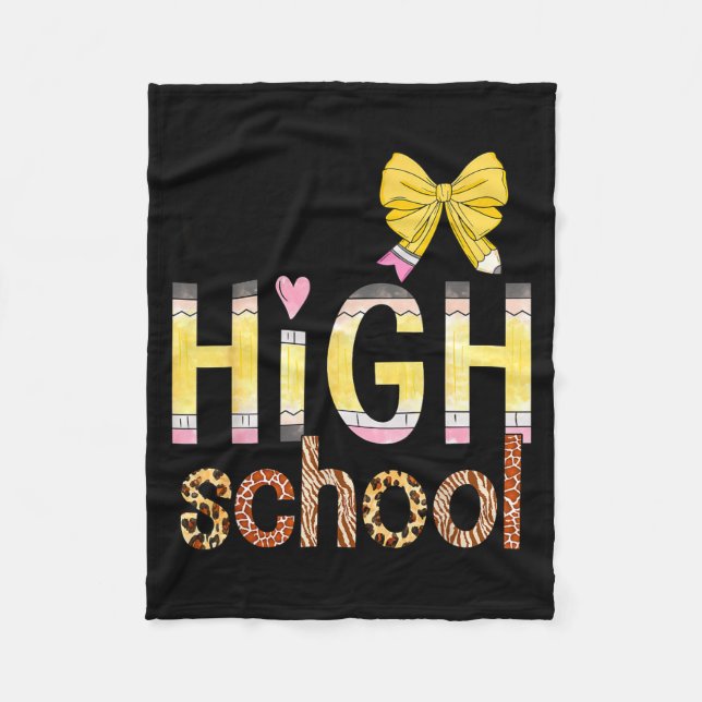 Couverture Polaire Cute Hello High School Animal Print Teacher Back T (Devant)