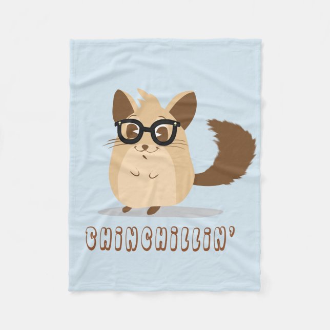 Couverture Polaire Cute Hipster Chinchilla Blanket (Devant)