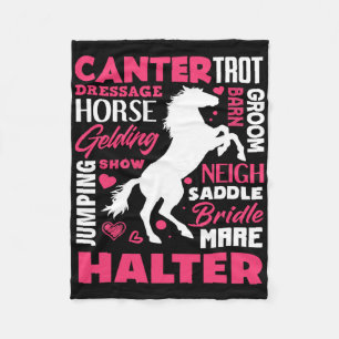 Couverture Polaire Cute Horse Amoureux Fille Amusante Horseback équit