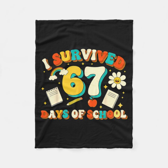 Couverture Polaire Cute I Survived 67 Days Of School Funny Meme Teach (Devant)