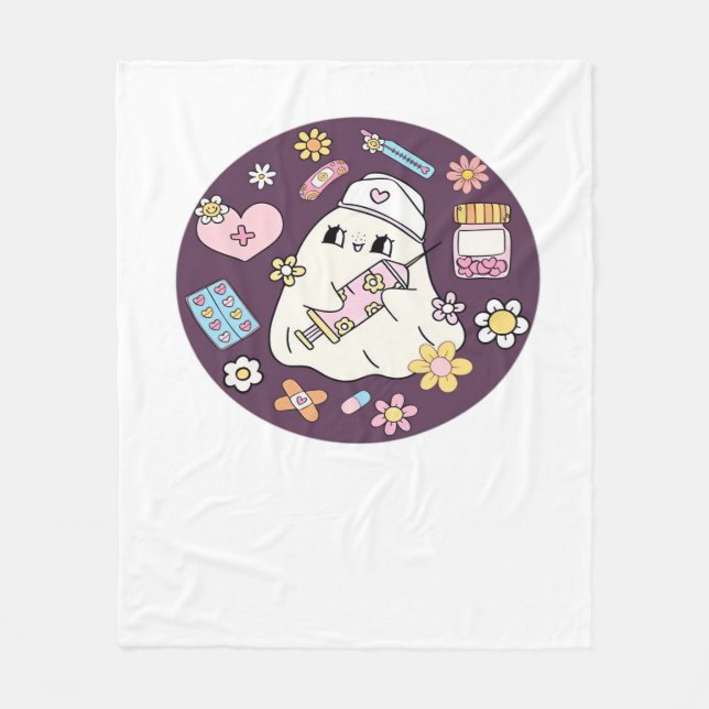 Couverture Polaire Cute Infirmière Halloween T-Shirt surdimensionné (Devant)