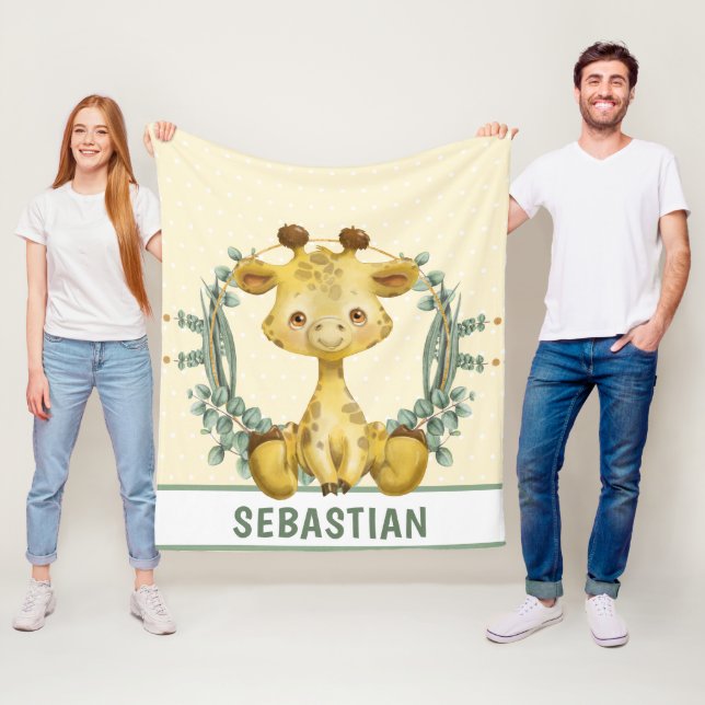 Couverture Polaire Cute Jungle Safari Giraffe Baby Nursery (En situation)