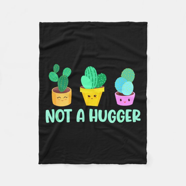 Couverture Polaire Cute Kawaii Do Not Hug I'm Not A Hugger Cactus  (Devant)