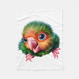 Couverture Polaire Cute Kawaii Parrot coloré bébé
