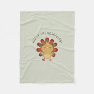 Couverture Polaire Cute Kawaii Turquie Bon thanksgiving