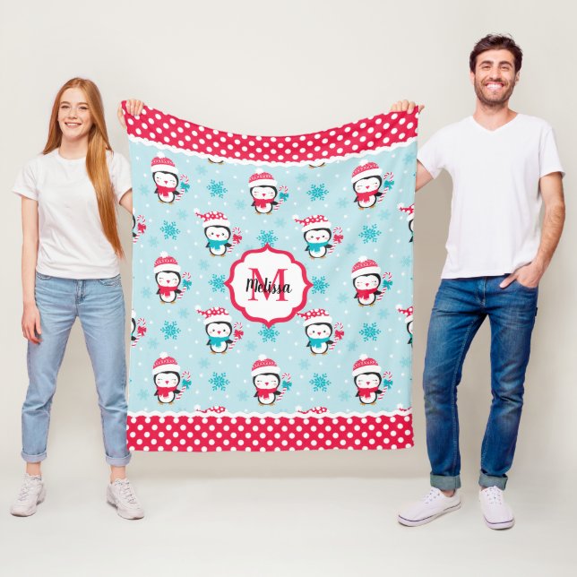 Couverture Polaire Cute Kids Christmas Winter Penguin (En situation)