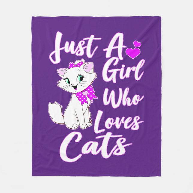 Couverture Polaire Cute Kitty Juste Une Fille Qui Aime Les Chats (Devant)