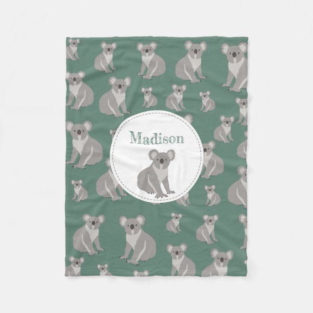 Couverture Polaire Cute Koala Motif personnalisé (Devant)