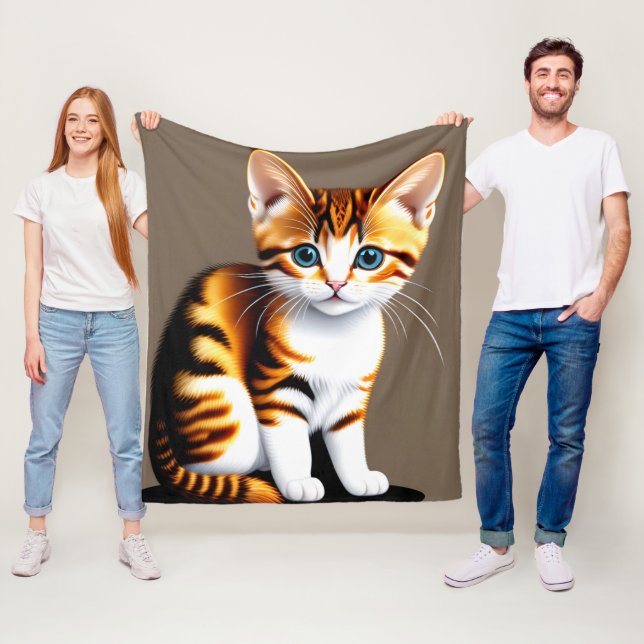 Couverture Polaire Cute Little Fluffy Kitty, Chat (En situation)