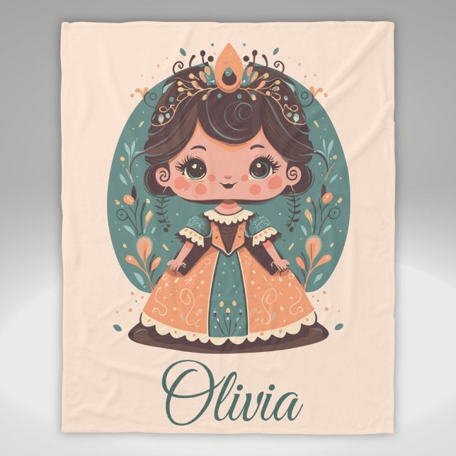 Couverture Polaire Cute Little Princess Personnalisée (Créateur téléchargé)