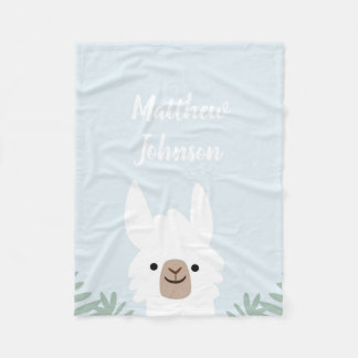 Couverture Polaire Cute Llama Blanche polaire