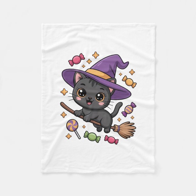 Couverture Polaire Cute Magical Cat Fleece Blanket (Devant)