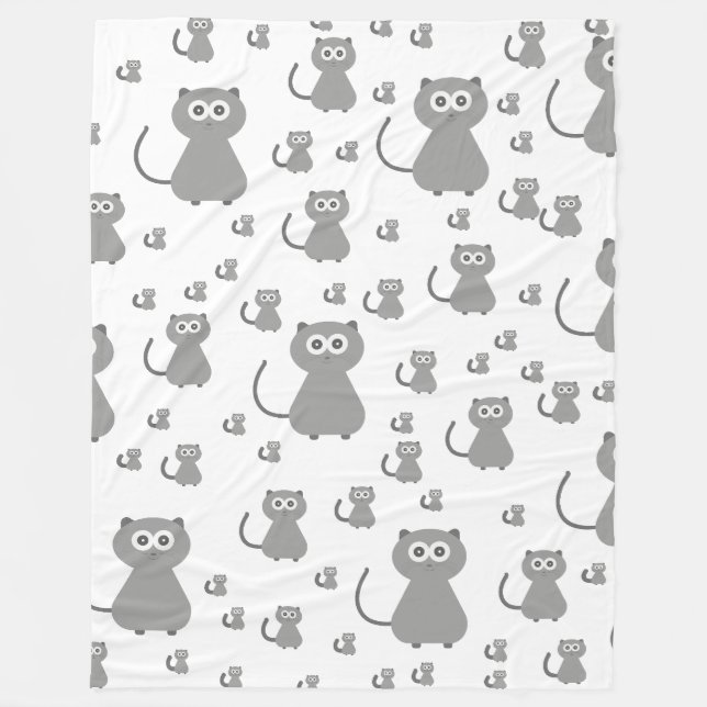 COUVERTURE POLAIRE CUTE MOTIF CAT (Devant)