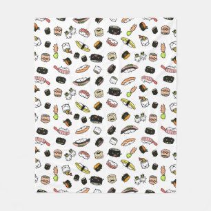 Couverture Polaire Cute Motif sushi Personnage de Kawaii Sushi