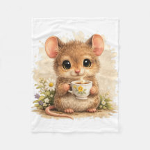 Cute Mouse Coffee Blanket – Kawaii Animal