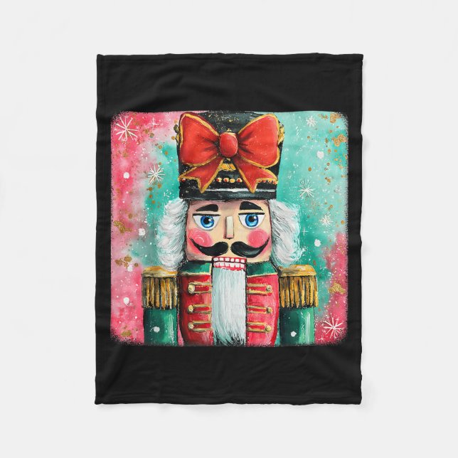 Couverture Polaire Cute Nutcracker Xmas Bows Christmas Pjs Girl Women (Devant)