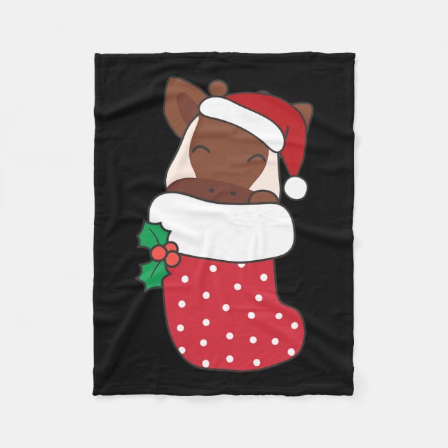 Couverture Polaire Cute Okapis Dans Les Bas De Noël Pour Noël (Devant)