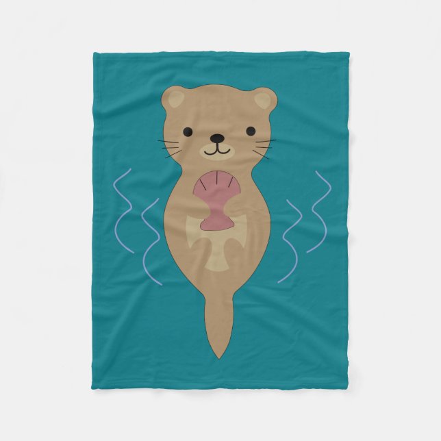 Couverture Polaire Cute Otter (Devant)